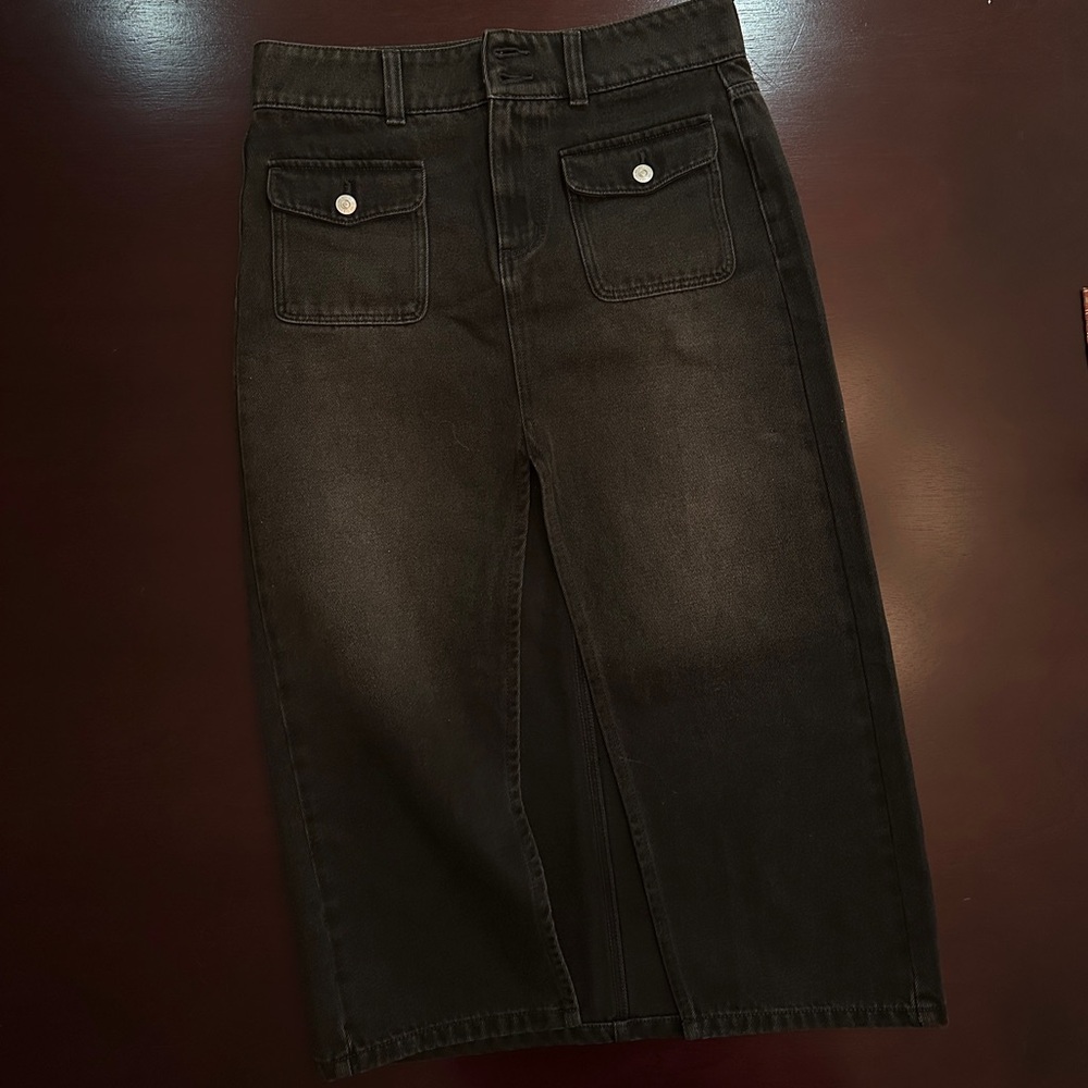 We The Free Black Denim Skirt